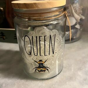 Rae Dunn Spiral Hair Ties Jar with Wooden Lid